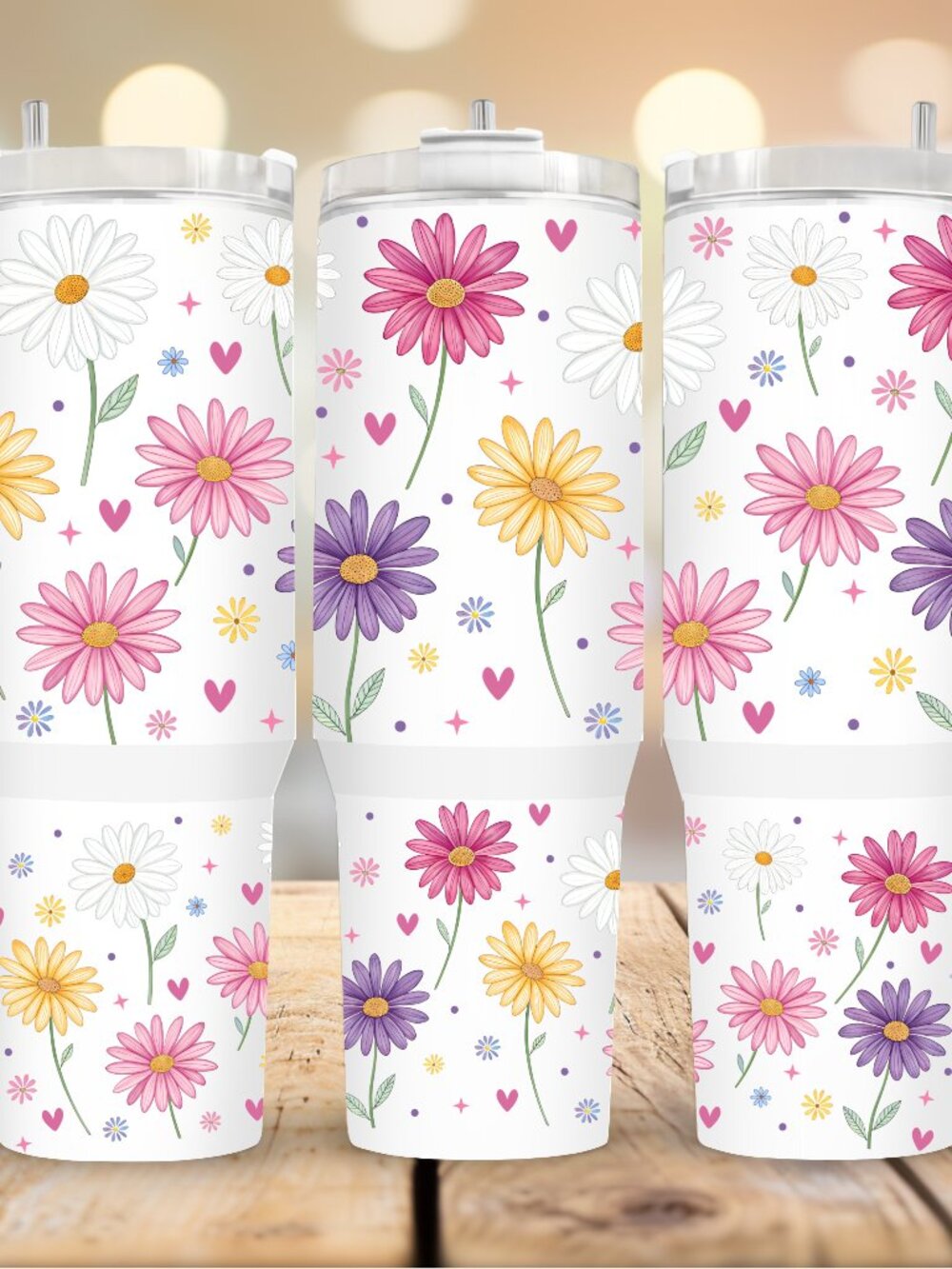 Pretty Flowers Large Tumbler, Girls Cup, Gift For Her